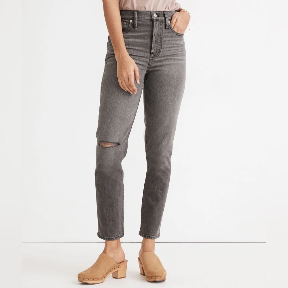 Madewell Perfect Vintage Jean in Connell Wash Ripped Edition - Gray Size 26